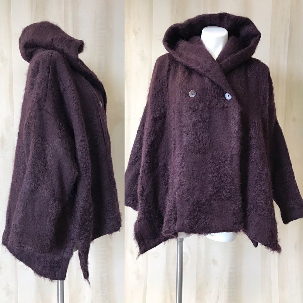 Manuelle Guibal wool coat purple size L XL